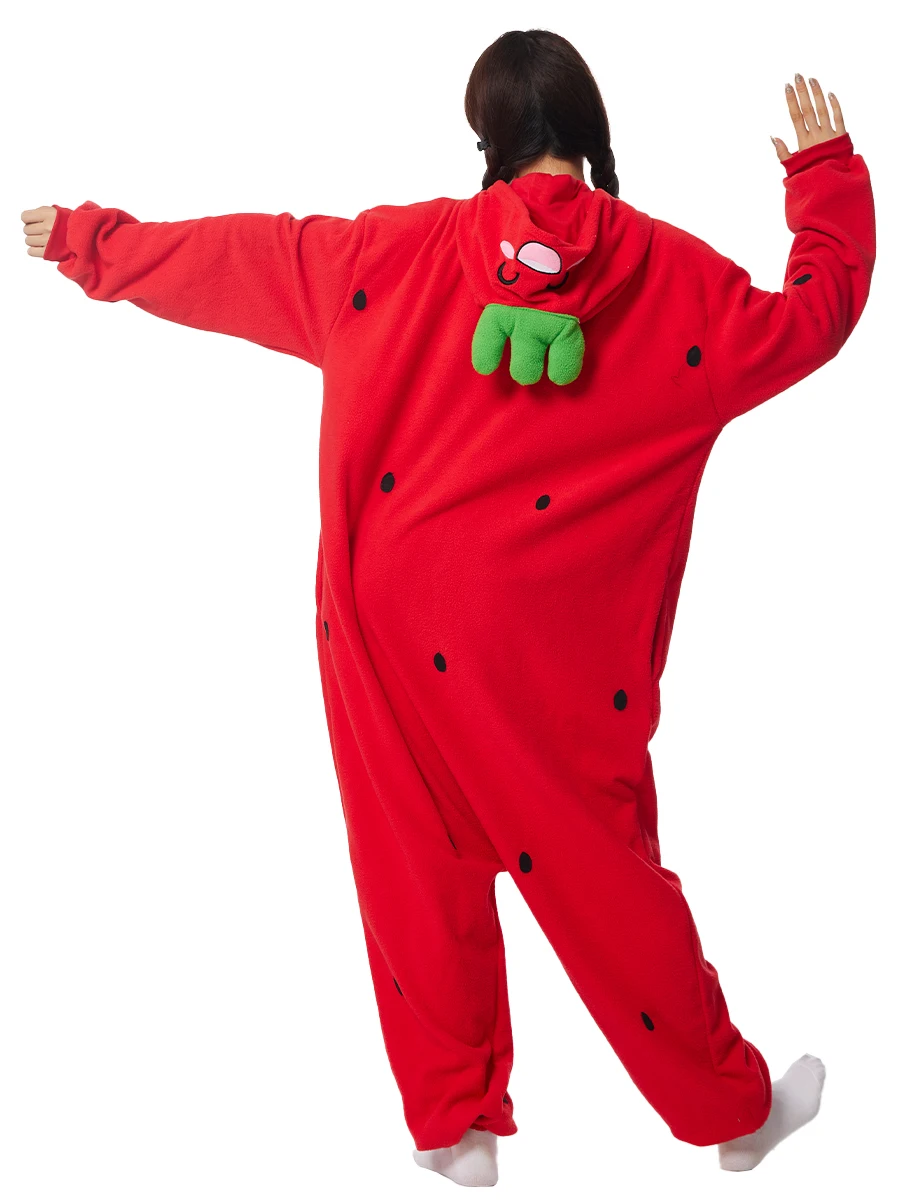 Kigurumi Pajamas Onesies Adult Strawberry For Women Men Animal Cute Cartoon Homewear Halloween Cosplay Party Costume