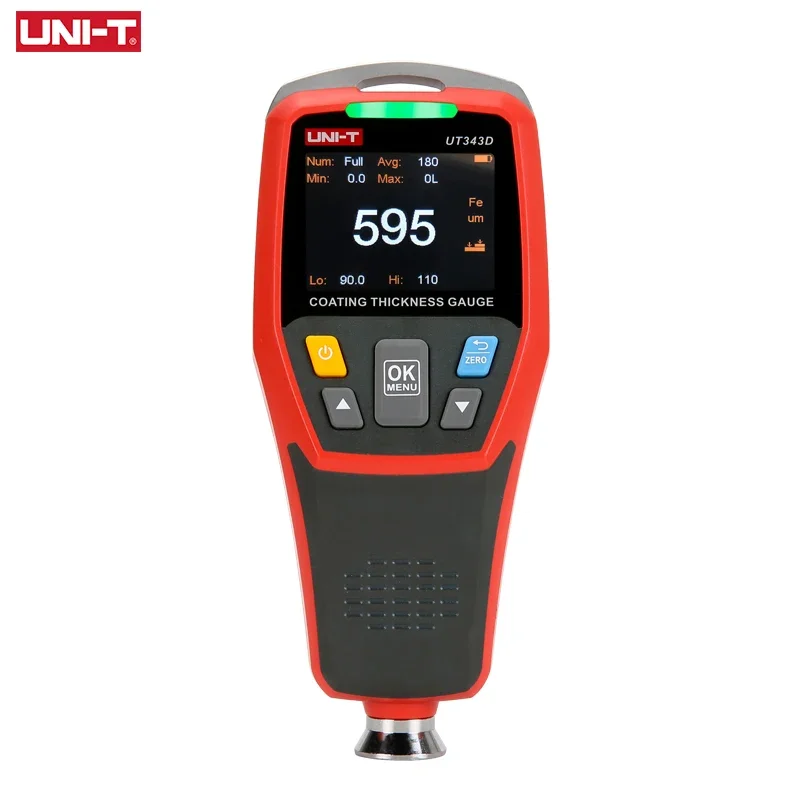 UNI-T UT343D Coating Thickness Gauge LCD Backlight 320 x 240 Pixels Digital FE/NFE Metal Car Paint Thickness Tester Meter Paint Coating Meter Paint Thickness Gauge Thickness Gauge