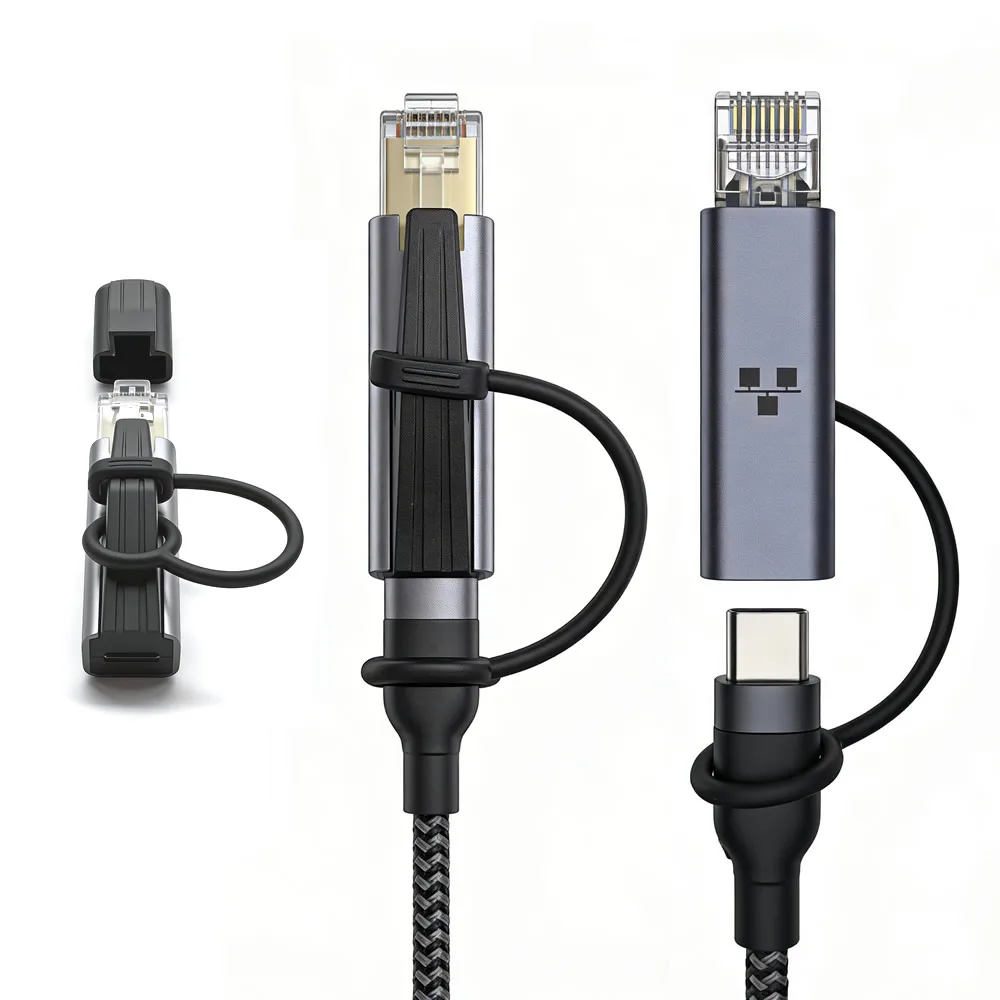 1000Mbps USB-C-RJ45 네트워크 어댑터 휴대용 유형 C-RJ45 이더넷 커넥터 네트워크 변환, 노트북 스위치 라우터용