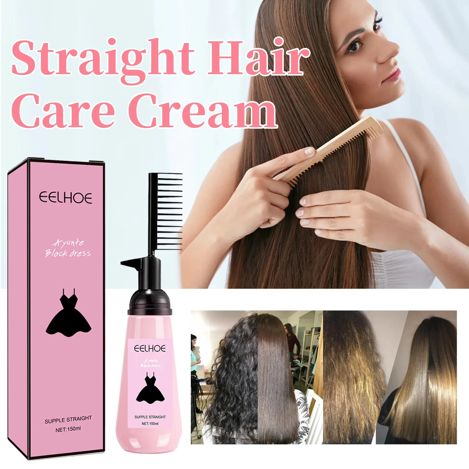 Keratin Hair Cream Straight Hair Care Cream Improve Curly Hair Nourish Smooth Repair Samaged Prevent Dryness Straighten Correcting Cream