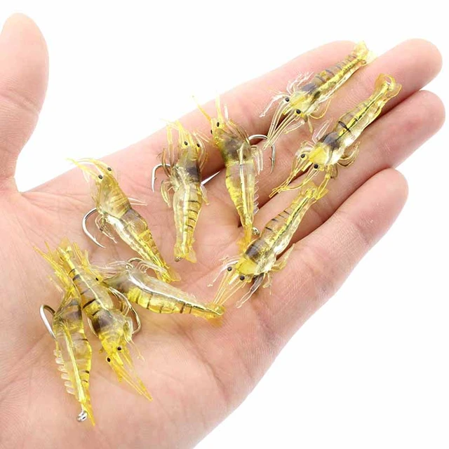 1 pc Luminous Glow Shrimp Lure Artificial Bait Soft Fishing Lures Saltwater  Freshwater Bass Lure Grub Worms Lure - AliExpress