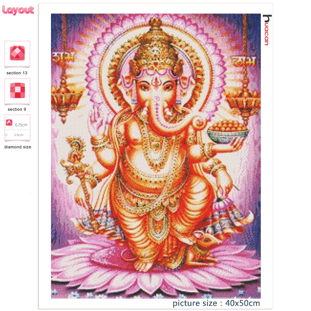 Huacan-pintura de diamante 5d de Ganesha, decoración del hogar, bordado  cuadrado/redondo, mosaico de Dios, punto de cruz, arte de pared - AliExpress, image size:1000x1000