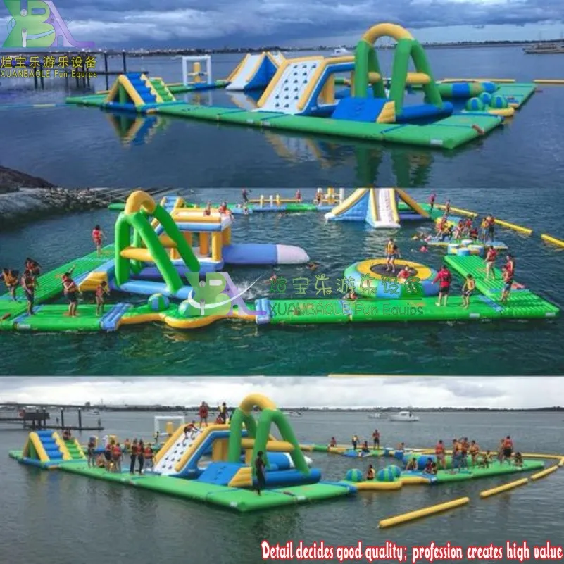 FunForWakeIslandInflatableWaterParkInflatableFloatingAdventure