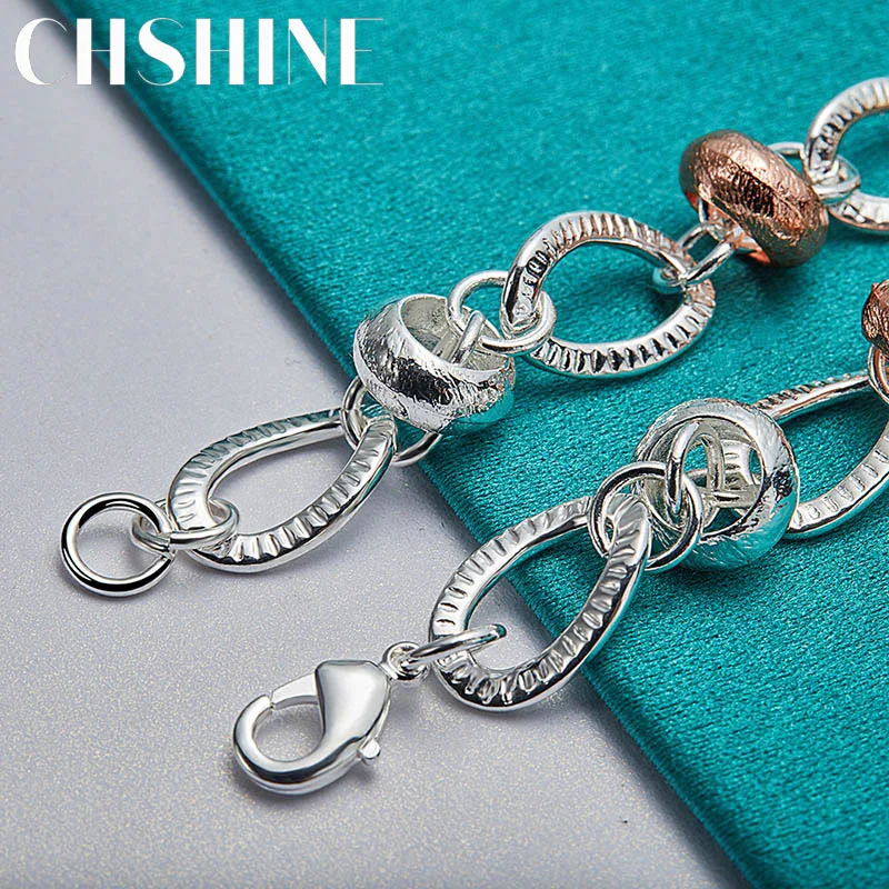 CHSHINE 925 Sterling Silver Heart Lock Clover Flower Charm Zircon Pendant Bracelet For Women Wedding Engagement Jewelry - Image 3