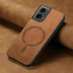 Luxurious Magsafe Leather Phone Case - Premium Back Cover for MotoG Stylus 5G 2025 (Brown)