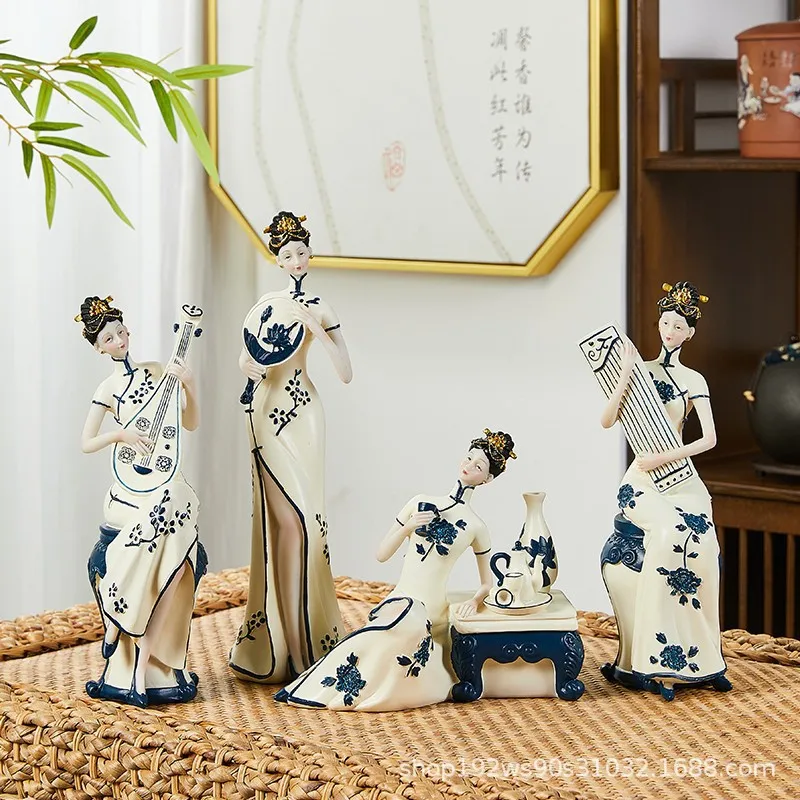 

New Chinese Style Ancient Style Lady Ornaments Creative Chinese Style Living Room Foyer Decorations