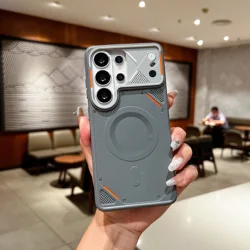 Sleek Armor Magnetic Phone Case with Cooling & Shockproof Protection - Galaxy S26 Ultra (Gray)
