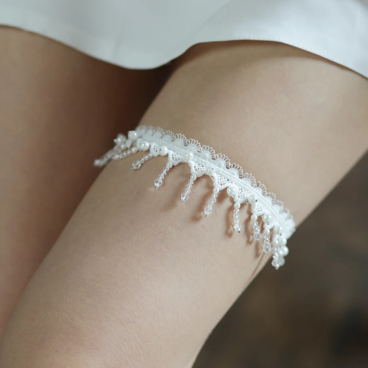 LR034 절묘한 웨딩 신부 가터 레이스 크리스탈 비즈 술 진주 수제 신부 들러리 다리 반지 숙녀 작은 선물