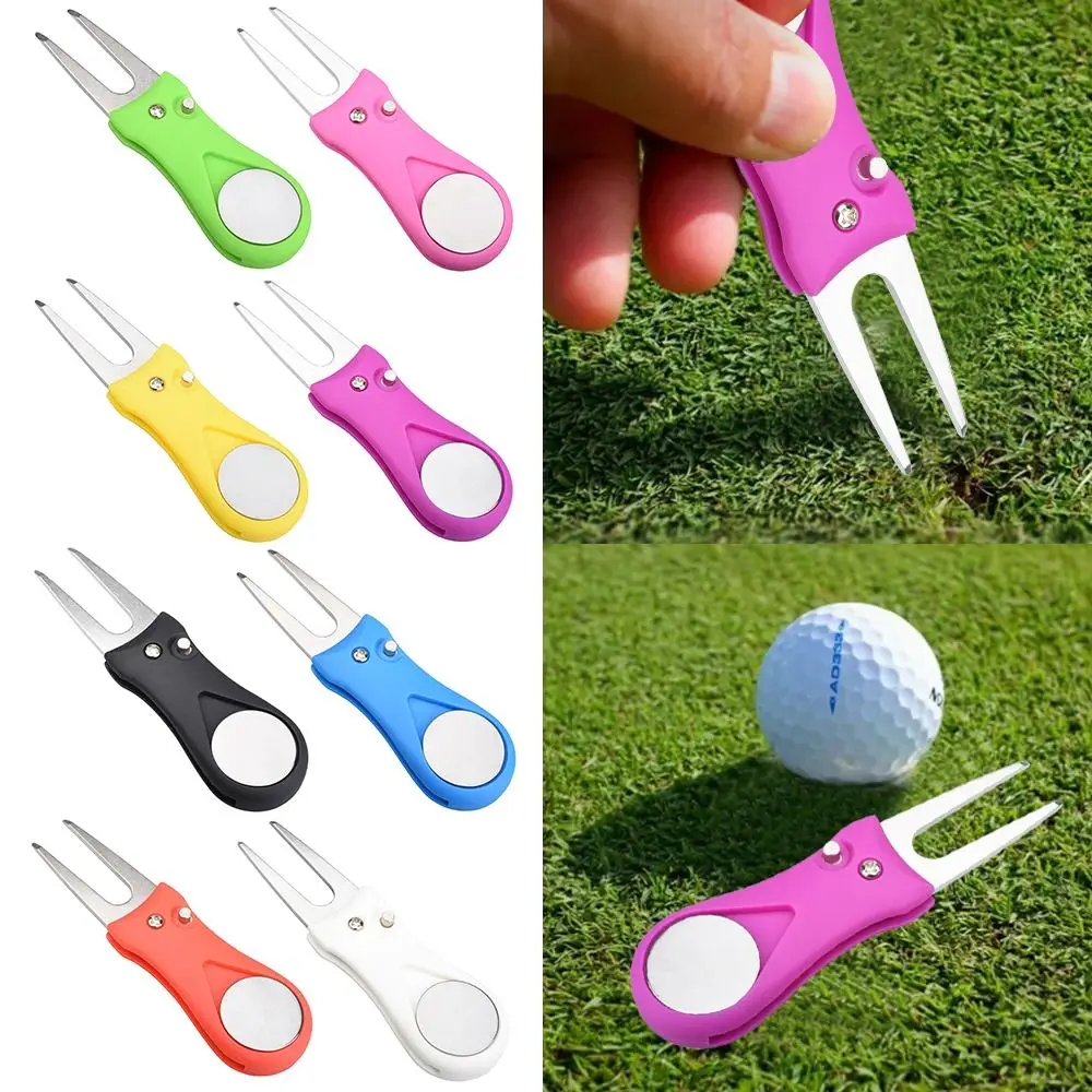 Hot Outdoor Divot Golf Divot Repair Tool Mark Switchblade Ball Marker Golf Accessories