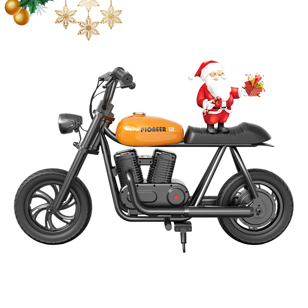 HYPER GOGO pionýr 12 elektrický sekáček motocykl pro děti 24V 5.2ah 160W s 12'x3' pneu, 12KM káča dosah