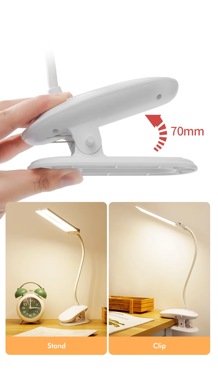 Lâmpada de Mesa Clipe na Lâmpada para Escritório e Computador Braçadeira Dupla Cabeça Flexível Gooseneck Toque Escurecimento Usb Carregamento Led 11 Computers & Electronics