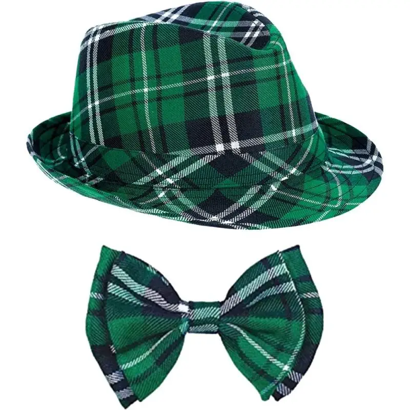 Costume Irlandese Con Gilet Verde Con Stampa Trifoglio Giallo E Papillon Abbinato, Per Tifosi Del Folletto Di San Patrizio, Verde, S - Foto 3