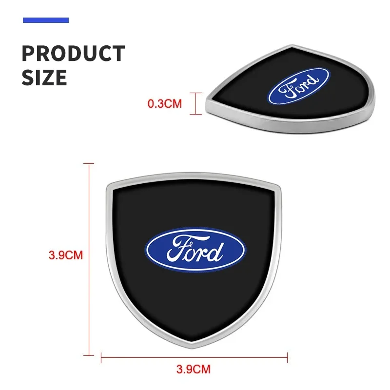 Ford Metal Shield Sticker Car Trunk Window Side Emblem Decorative Badge Decal For Ford B-Max cmax smax KA st li