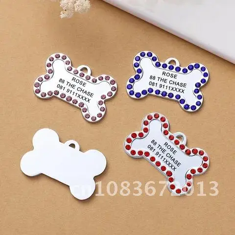 

Engraved Pet Name Number Address Personalized Pet ID Tags Cat Dog Collar Pendant Puppy Cat Necklace Charm Accessories