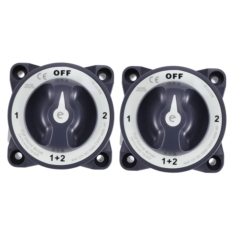 

2X Disconnect Rotary Switch 4 Position 32V 350 Amp E-Series Waterproof Dual Battery Isolator ON/OFF Switch
