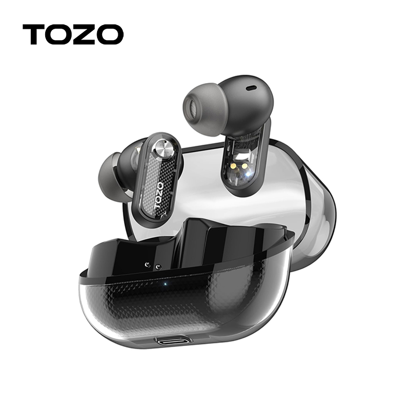 TOZO Crystal Pods True Wireless Earbuds In-ear Bluetooth 5.4 Earphones Dual Mics ENC AI Clear Calls Noise Cancelling