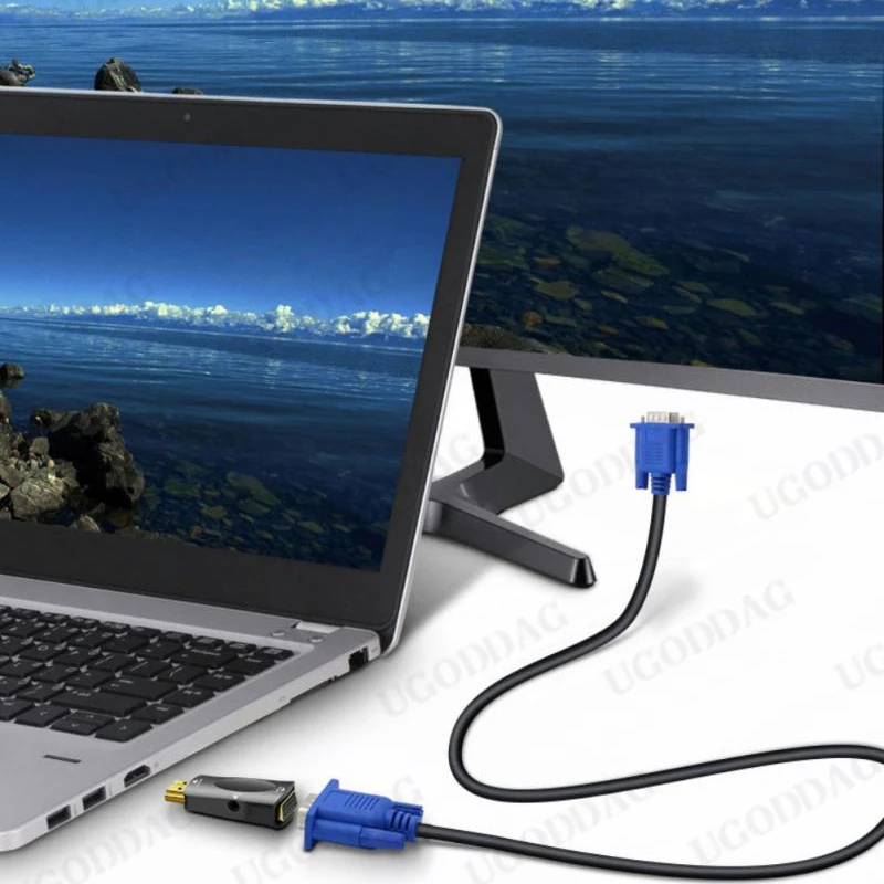 HDMI to VGA Adapter Cable VGA to HDMI Converter 3.5mm Audio Port Out 1080P HD Video Male Input Female Output For Computer Monitor PC TV