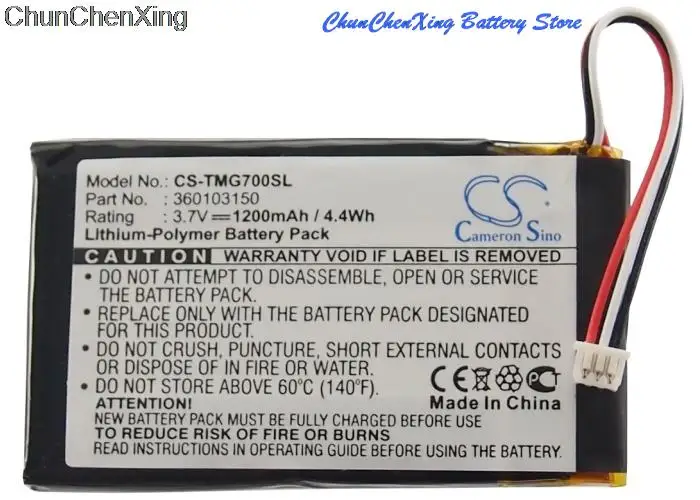 Batteria 1200Mah 360103150 Per Tomtom Go 7000, Go 7000 Hd
