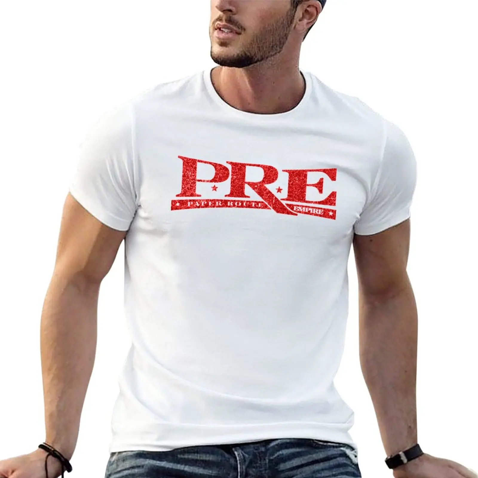 

New Vintage PRE T-Shirt summer top aesthetic clothes oversized t shirts plain t shirts men