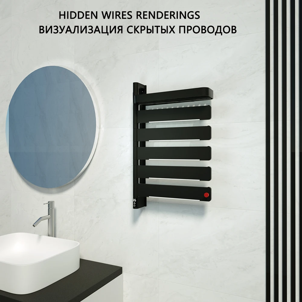 220V bathroom electric towel rack rotatable with UV light night light digital display function towel drying