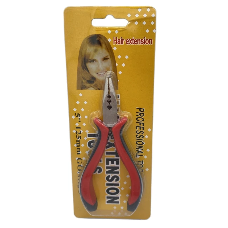Hair Extension Pliers 1 piece Red handle Carbon Steel Straight Nose Plier