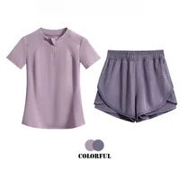 DRUR vêtements de Golf femmes léger été survêtement ensemble deux pièces gymnastique haut d'entraînement Shorts ensembles Fitness survêtement femme yaawear 3
