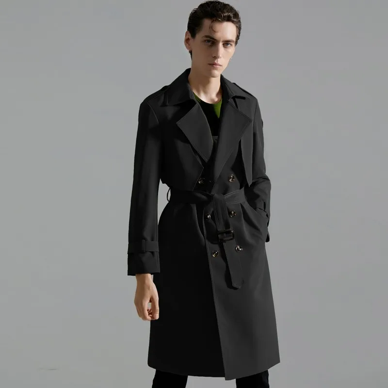 

2022 Autumn Winter Male Trench Luxury Long Style Double Breasted Casual Man Coats Fashion Loose Men's Jackets Plus Size 6xl