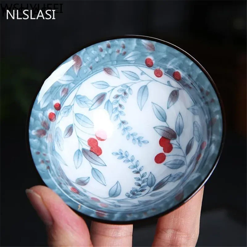 Blue and White Porcelain Teacup Handmade Boutique Small Tea Bowl Retro Ceramic Tea Set Accessories Multicolor Master Cup 68ml
