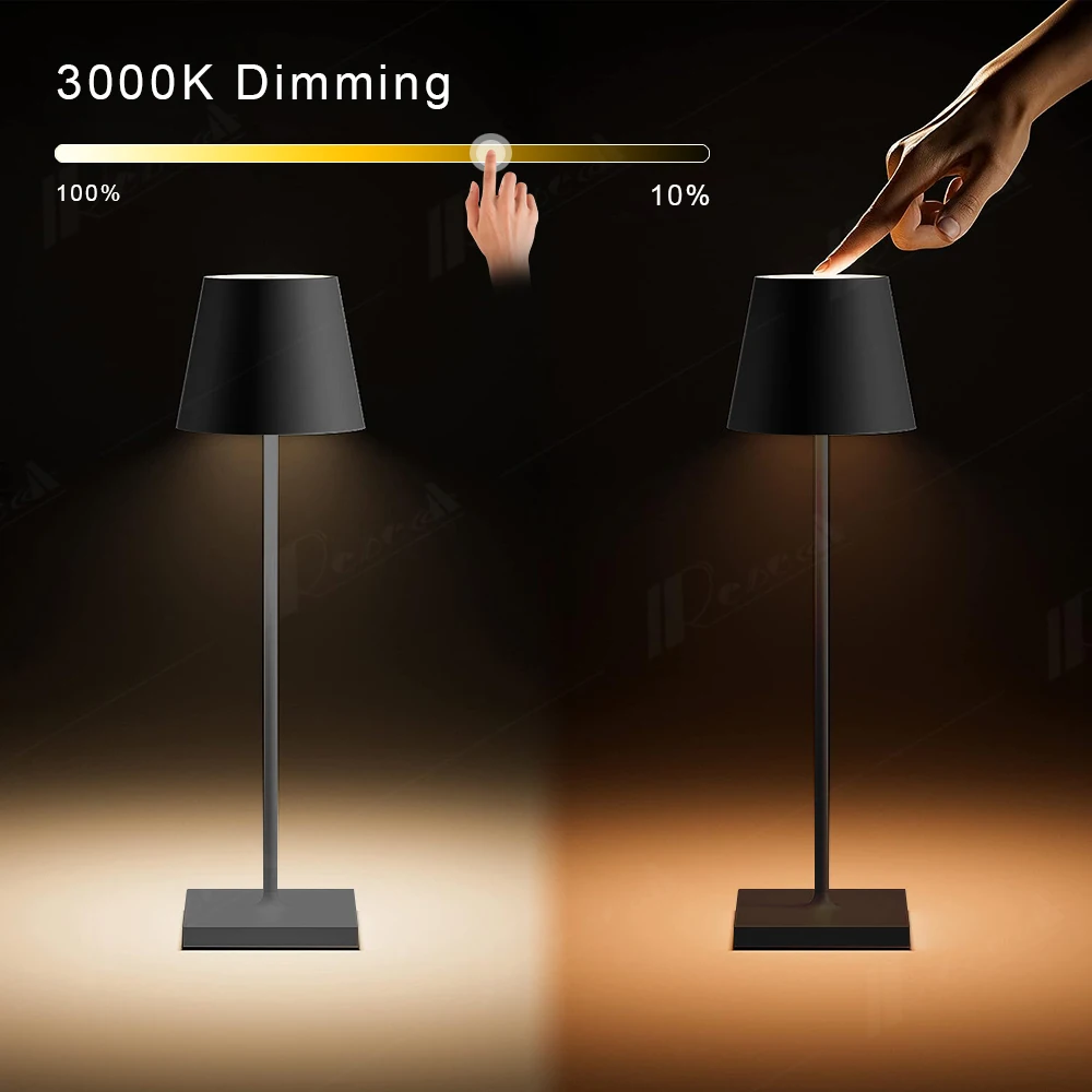 폴디나 침실용 무선 테이블 램프, 충전식 USB 조명 바, 호텔 레스토랑 무선 테이블 램프, 아크릴 장식
