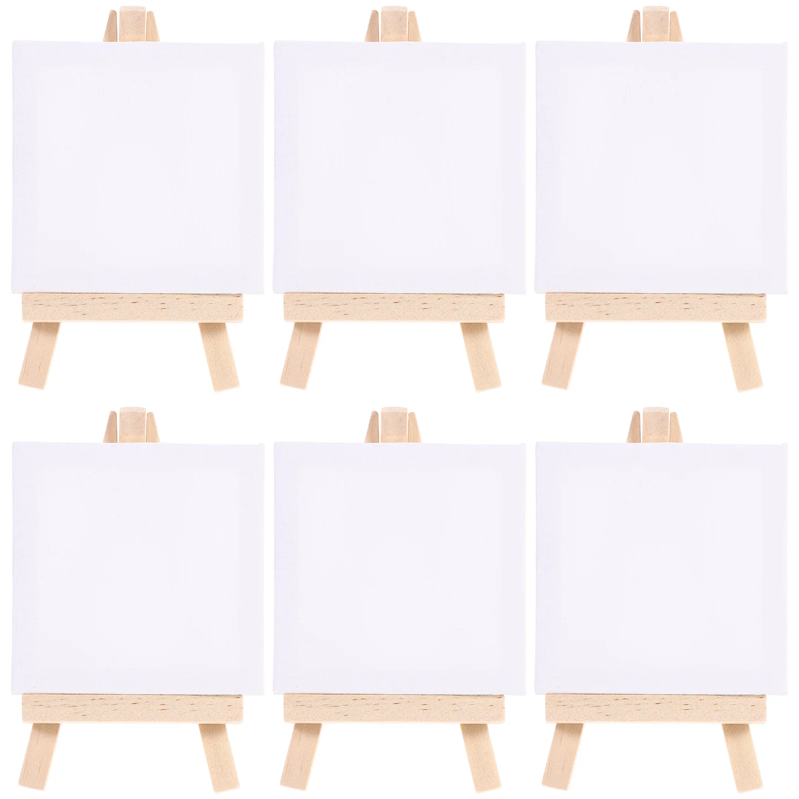 6/12 Sets of White Paint Stretched Artist Canvas Board White Blank Boards Wooden Oil Paint Artwork painting Board(White)