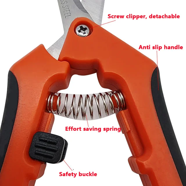 6.5 Inch Gardening Scissors Hand Pruner Pruning Shears Trimming Scissors with Straight Elbow Stainless Steel Blades for Plant 4