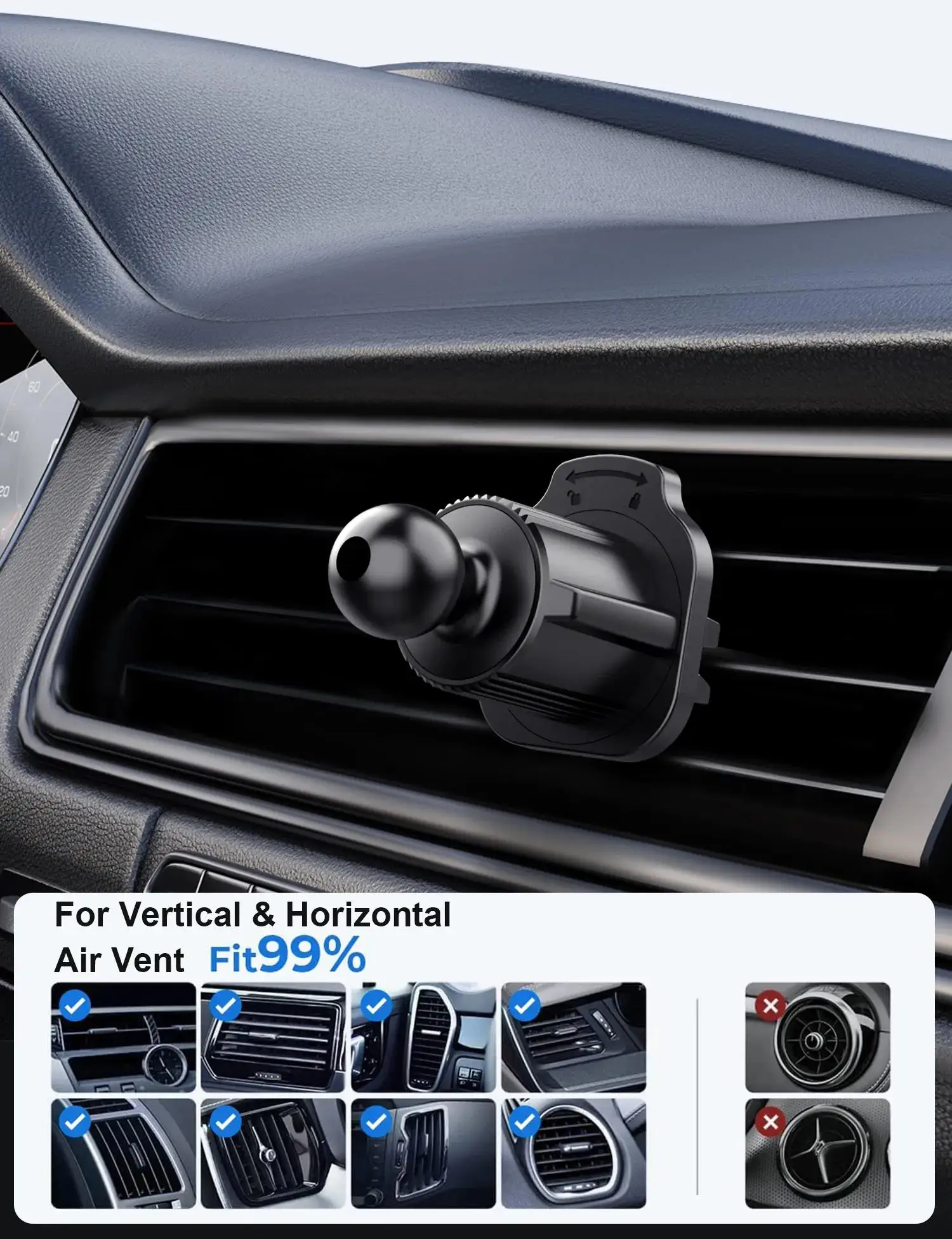 【Trusted】 2024 Wider Clamp & Metal Hook Car Phone Holder Vent Phone Holders for Your Car Vent Mount Automobile.