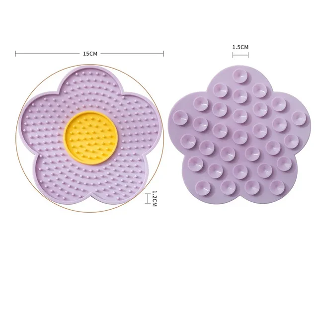 Pet Supplies Cat Licking Pad Sun Flower Shape Silicone Dog Licking Plate Cute Pet Slow Licking Mat dog bowl  cat bowl 5