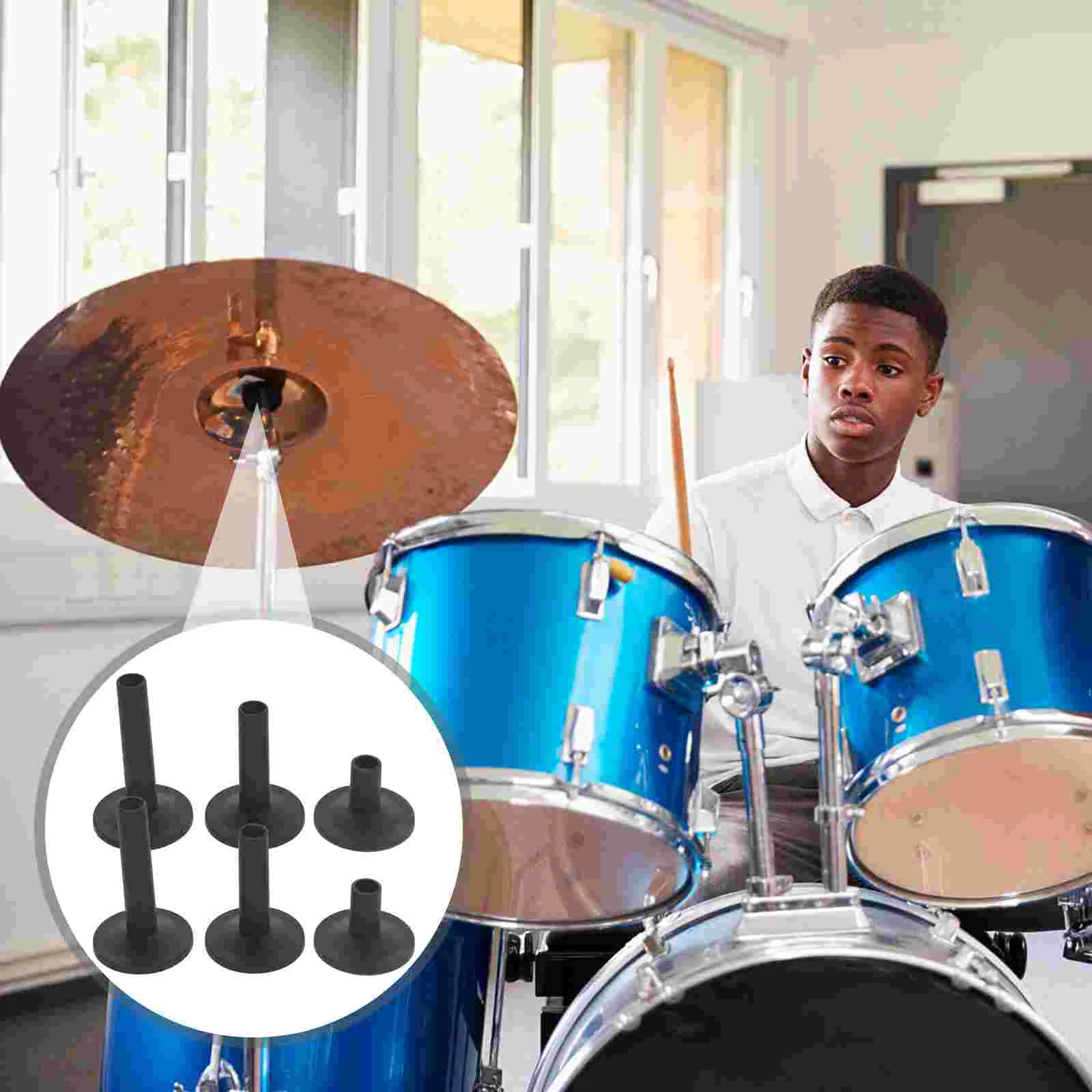 12 Pcs Drum Kit Cymbal Support Supply Sleeves Electric Plastic Flanged Replacement