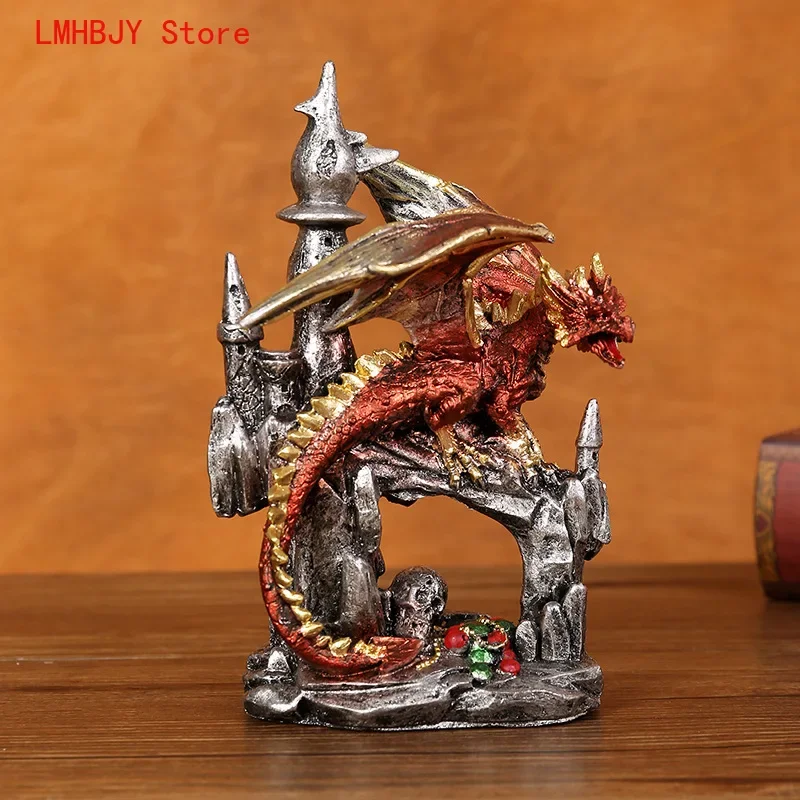 

LMHBJY New Castle Dragon Halloween Decorations Ghost Festival Resin Crafts Home Decoration Display Window Ornaments