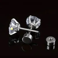 10pc 1pc G23 Titanium Lobe Piercing 4 Prong Zircon Ear Stud Tragus Cartilage Screw Earrings for Men Women Earrings Body Jewelry 2