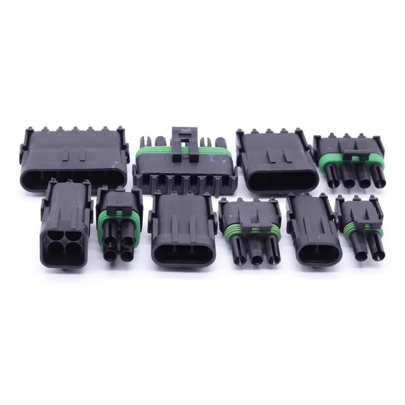 5/20/100sets 1 2 3 4 6Pin Way Delphi 2.5 GM Automotive Female Male Weather Pack Electrical Socket Plug Automobile Connectors