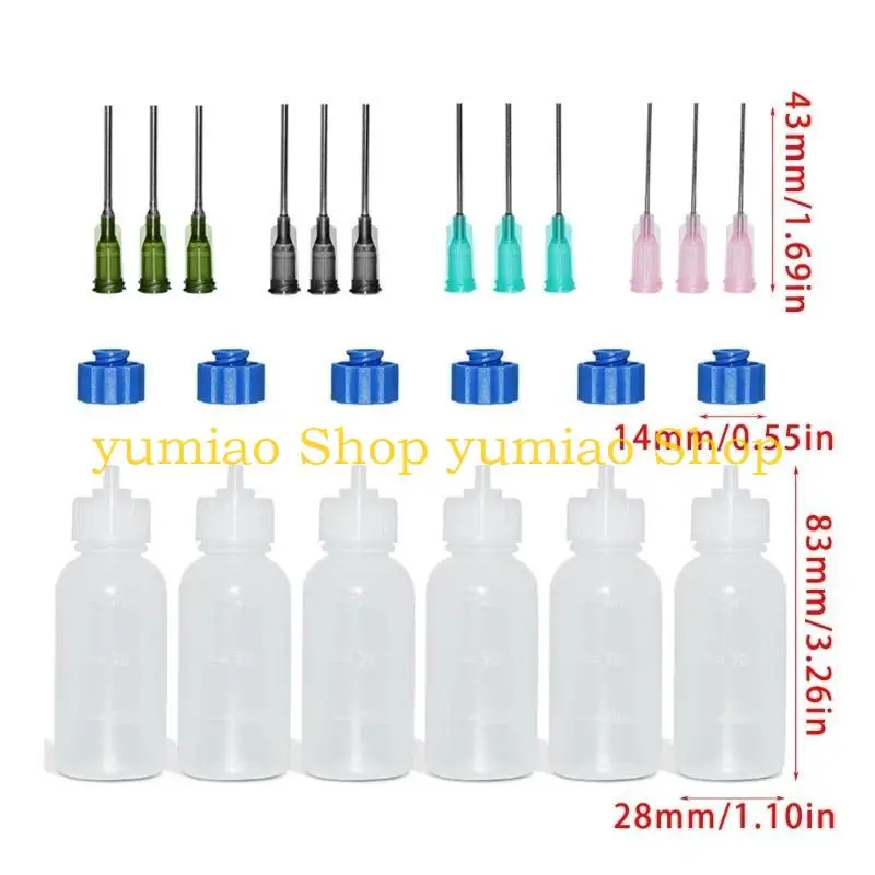 587B 30ML 바늘 팁 접착제 애플리케이터 병 퀼링 스크랩북 용지 공예 도구를위한 깔때기