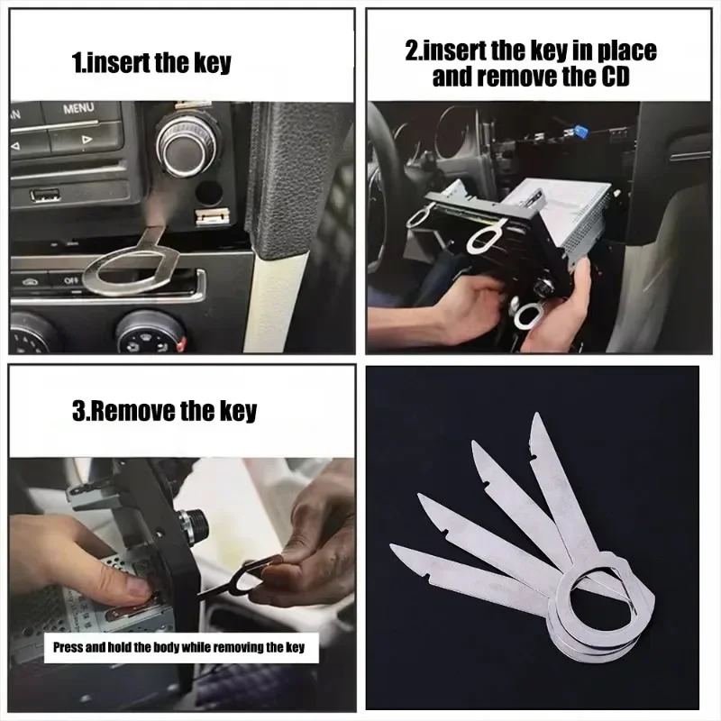 Car Radio Stereo Removal Extractor Key Release Pin Head Unit Audio Install Tool for VW Audi Ford Mercedes Benz Skoda Car Parts