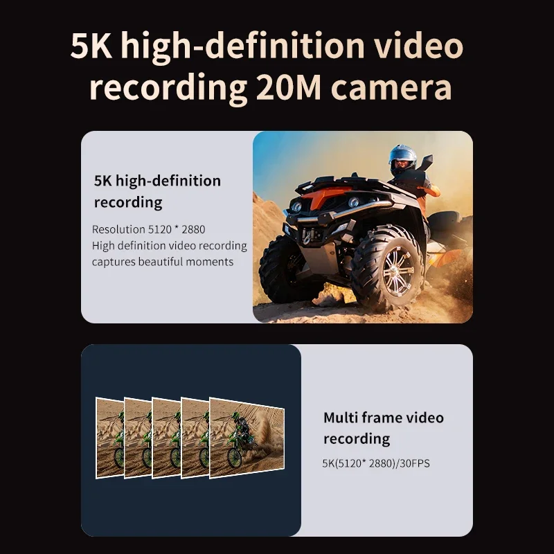 비란 12 5K 울트라 HD 145 ° 액션캠 WiFi EIS 손떨림 방지 IP67 방수 스포츠 카메라 헬멧 DVR 내장 플래시 및 음성 제어