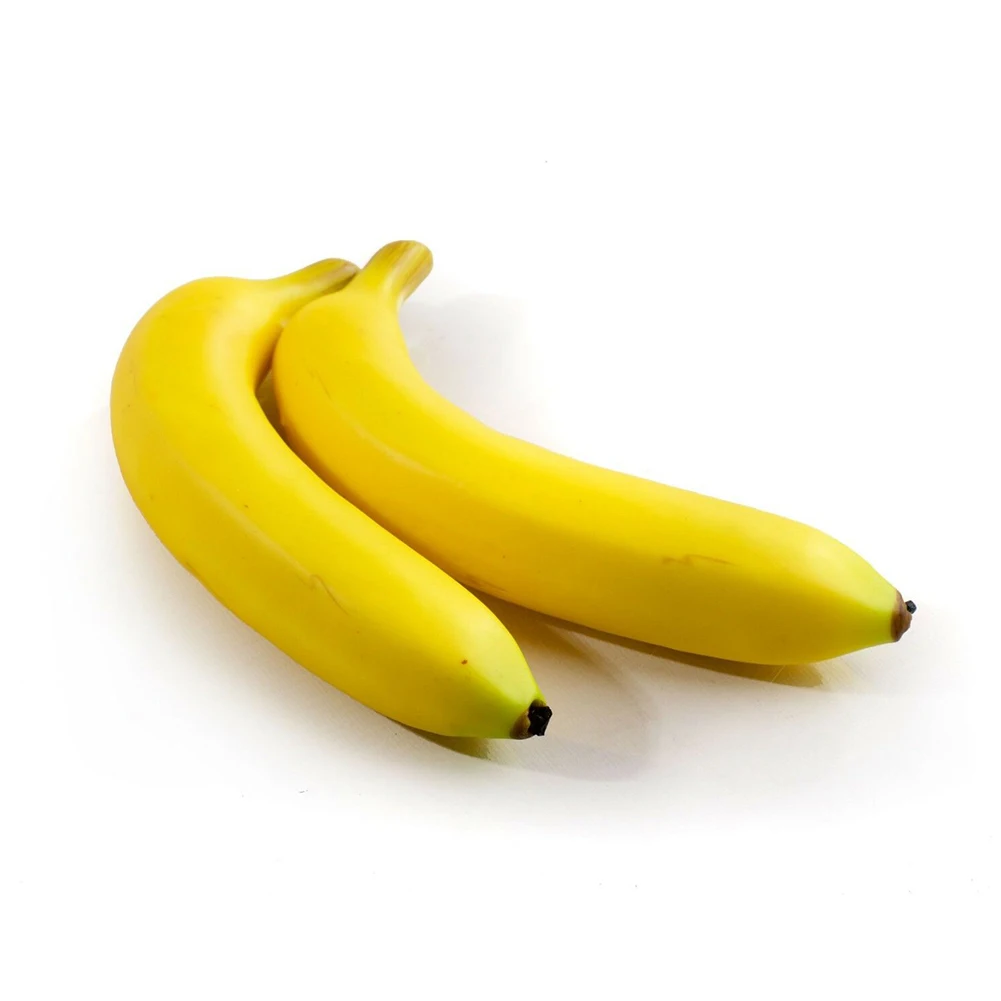 

2pcs 20cm Artificial Bananas Decorative Plastic Fake Fruit Realistic Display Photos Simulation Banana Home Fruits Decoration