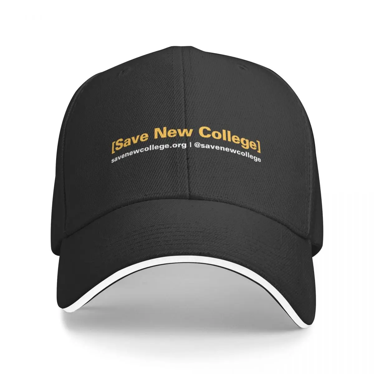 

[Save New College] Yellow & White Apparel Baseball Cap Designer Hat custom Hat summer hat Men's Luxury Women's