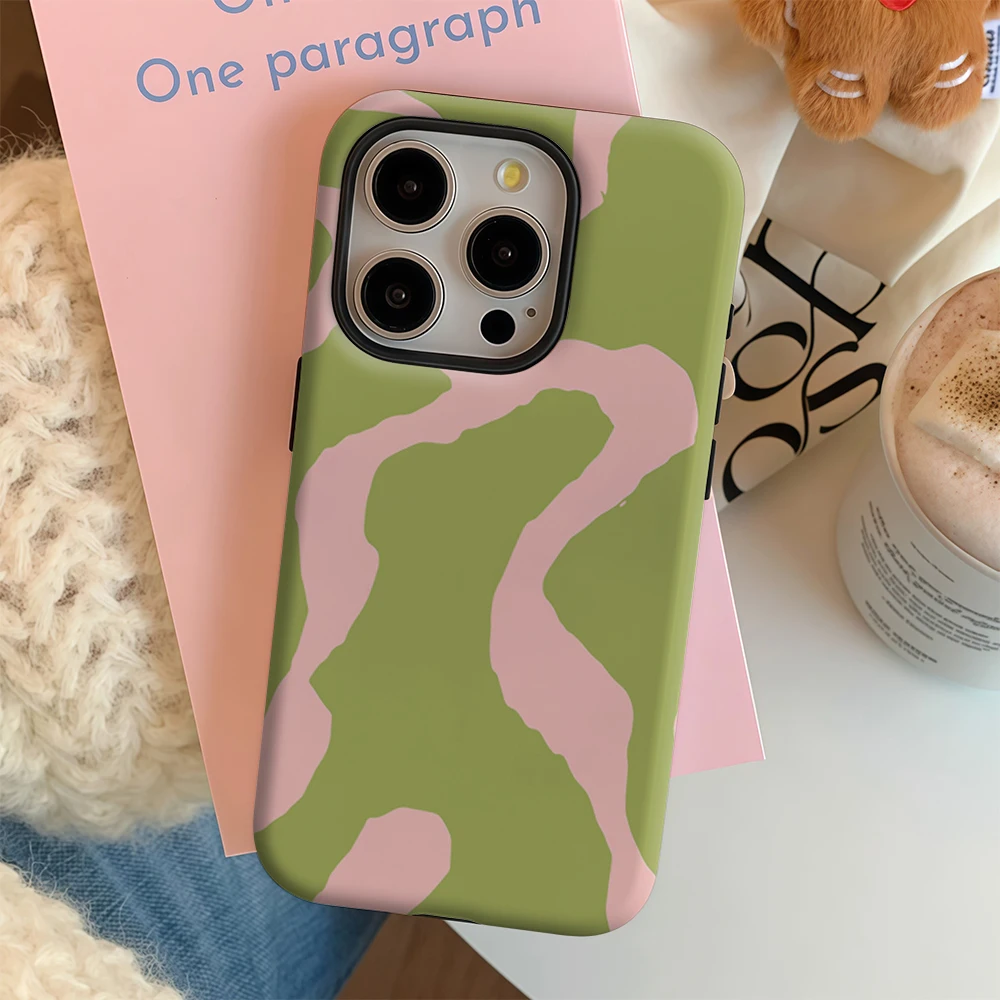 Luxury Double-Layer Phone Case with Botanical Whimsy Design