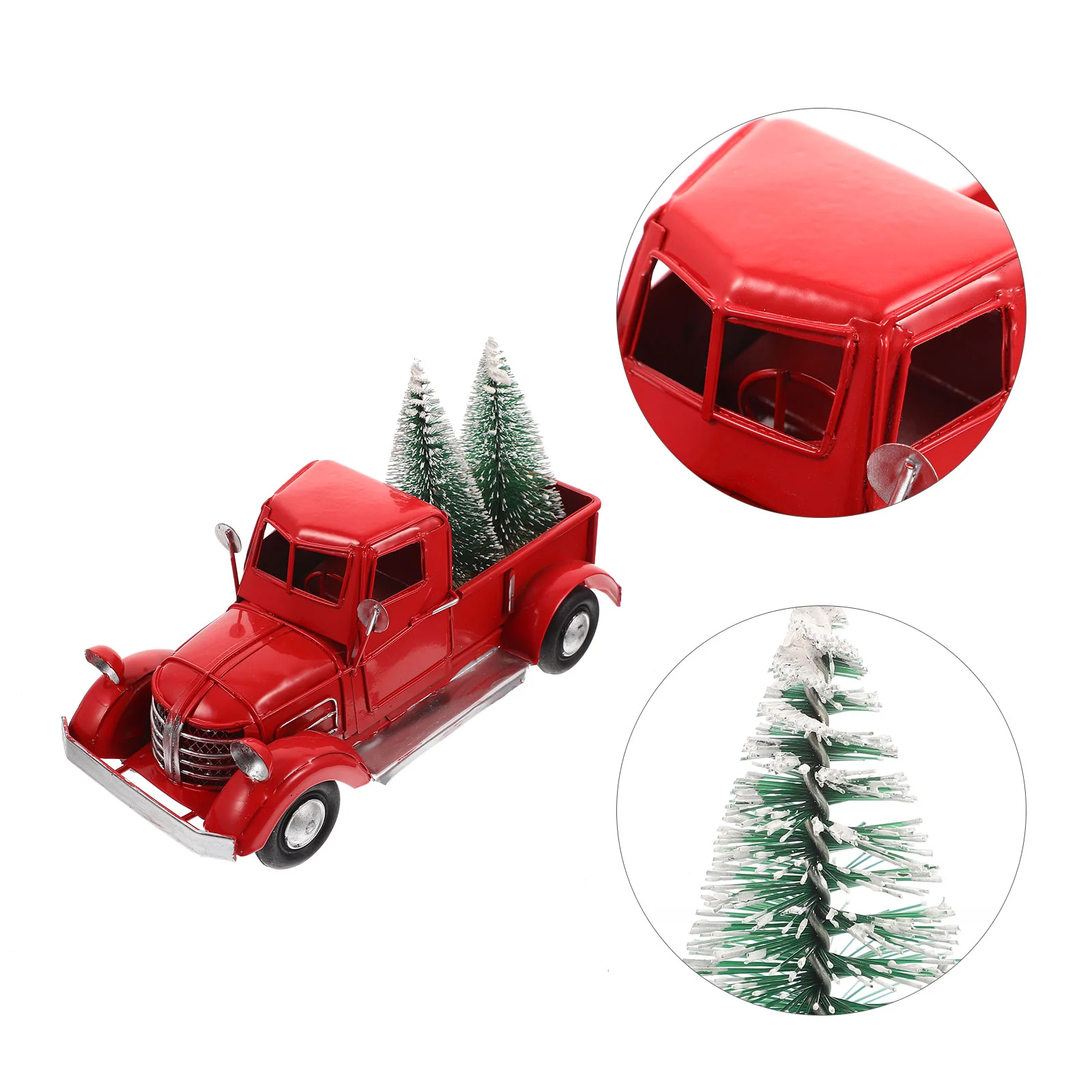 

Vintage Red Truck With Christmas Tree Handmade Metal Old Car Model Red Pickup Truck Collectible Vehicle Kids Gifts Navidad Noel