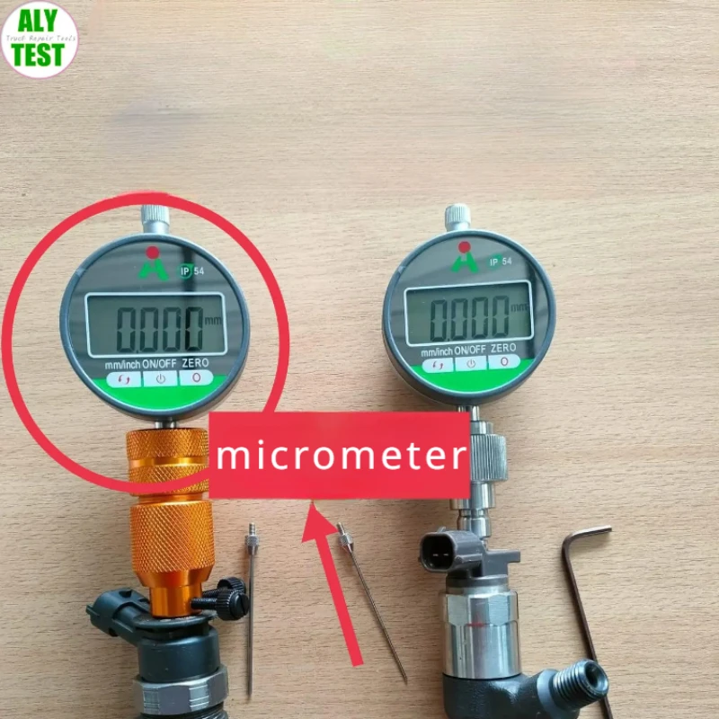 Injector Solenoid Valve Stroke Lift Travel Mesuring Seat Repair Tool DENSO Vigo D-Mac Tinton Navara D-MAX 1.9 and Bosch