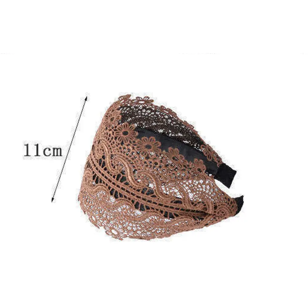 Wide Women Hairband Solid Lace Turban Solid Elastic Hair Bands Hair Accessories Headband for Women Girls Headdress