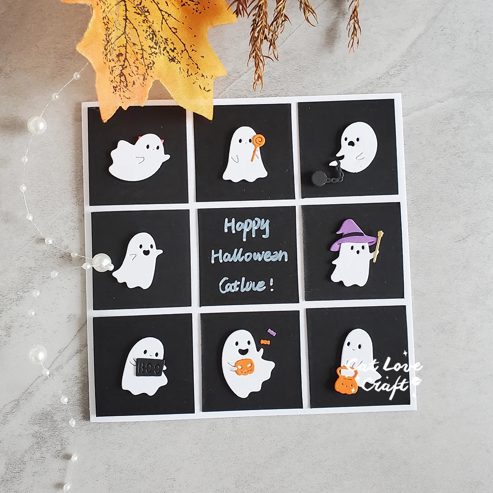 Description Picture 2 of itemCatlove Halloween Cute Ghost Metal Cutting Dies Scrapbooking Mold Stencil Die Cuts Card Making DIY Craft Embossing New Dies For
