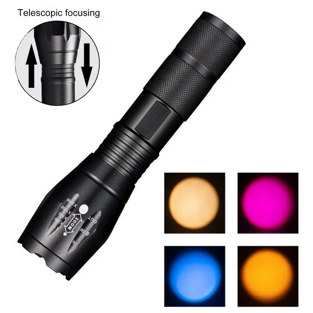 

Camping Flashlight High Brightness Zoomable Multiple Lighting Colors Compact Size Long Irradiation Distance Powerful LED Flashli