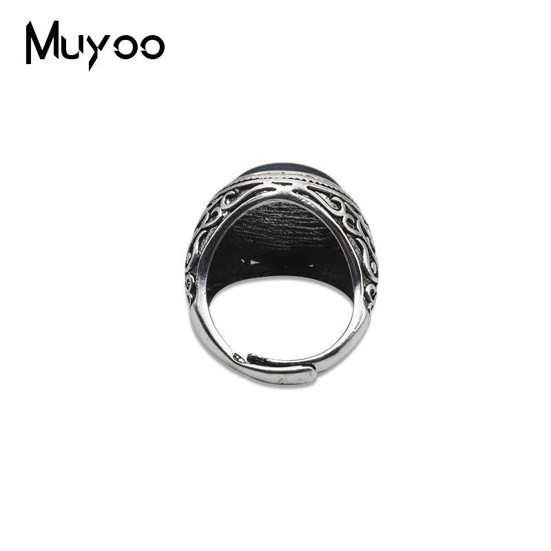Atheist Atheism Symbol Antique Rings for Men Atheist Logo Glass Cabochon Fashion Dome Rings Handmade Jewelry Vintage Ring 3