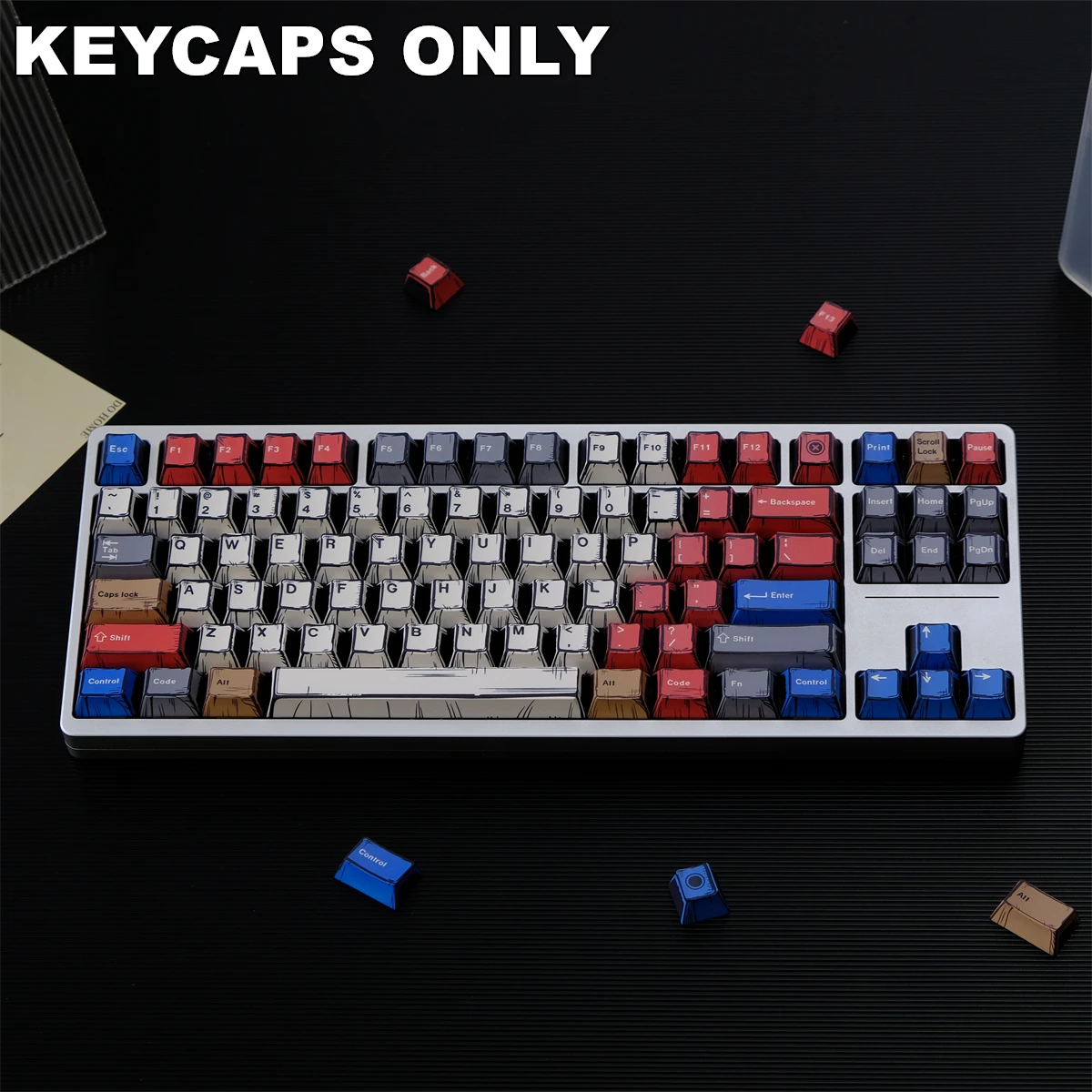PFK Manga Style Korean PBT Keycaps Cherry Profile Dye-Sublimated Legends Keycap Set for Mx Cherry Switch Mechanical Keyboard Kit 10